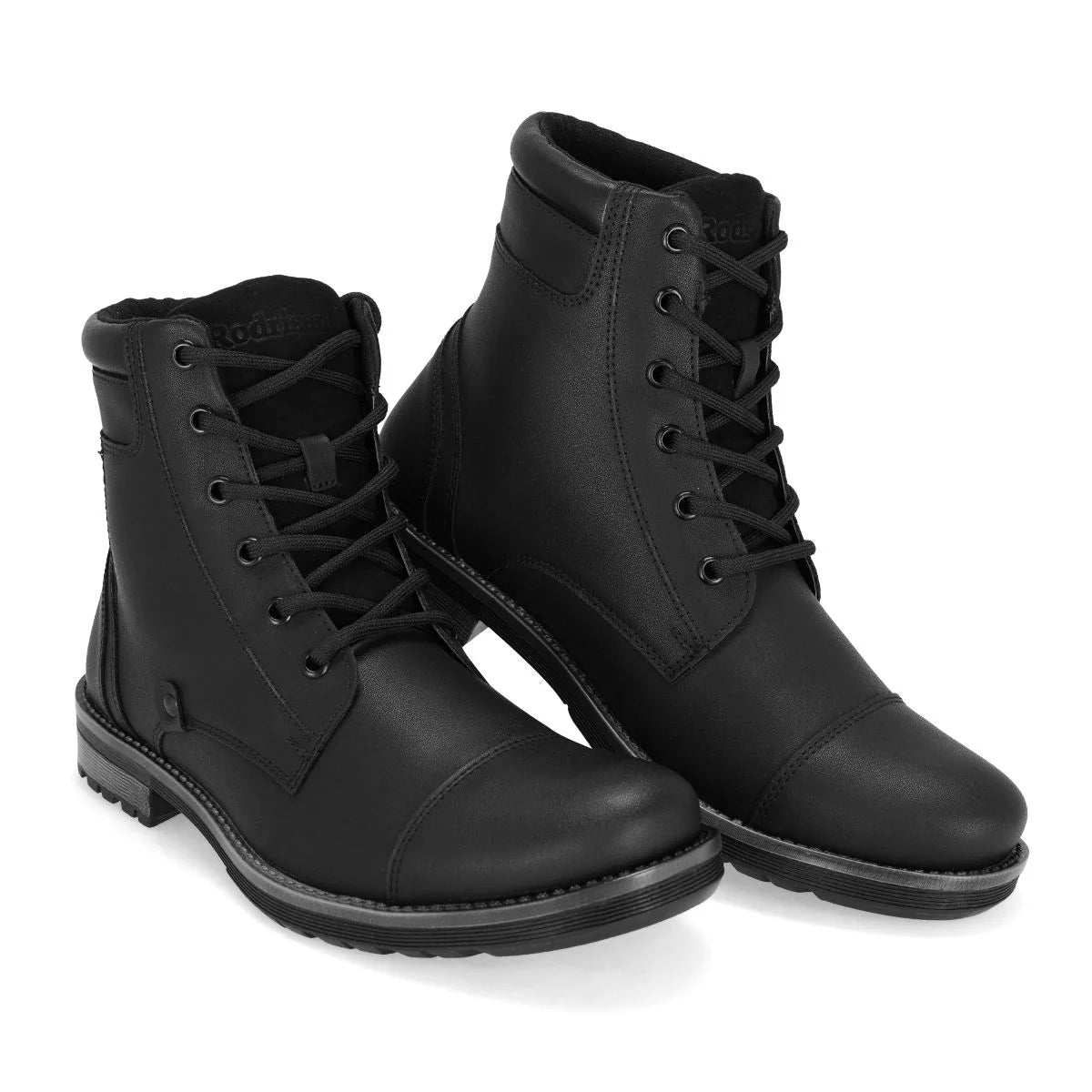Bota Casual para Hombre Negro – Piel, Ajuste con Agujetas y Suela Resistente