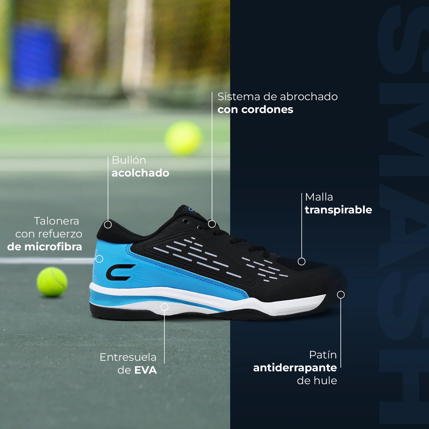 COURT Smash | Zapatillas de pádel – Confort Extremo, para canchas Duras y de Cemento - Tenis de pádel para hombre