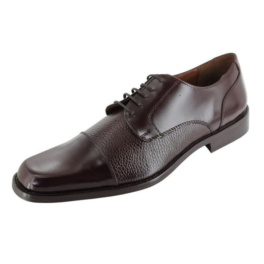 Zapato Evolución Hombre 20451 Café | Derby de Vestir en Piel con Suela de Cuero Antiderrapante