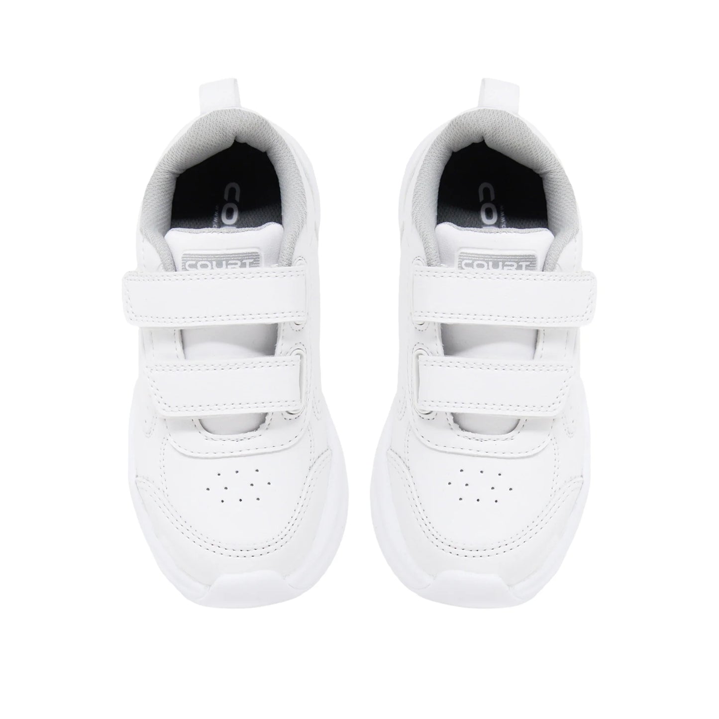 COURT Tenis Escolar para niño de Piel Durable, Cómodos, Ligeros con Velcro