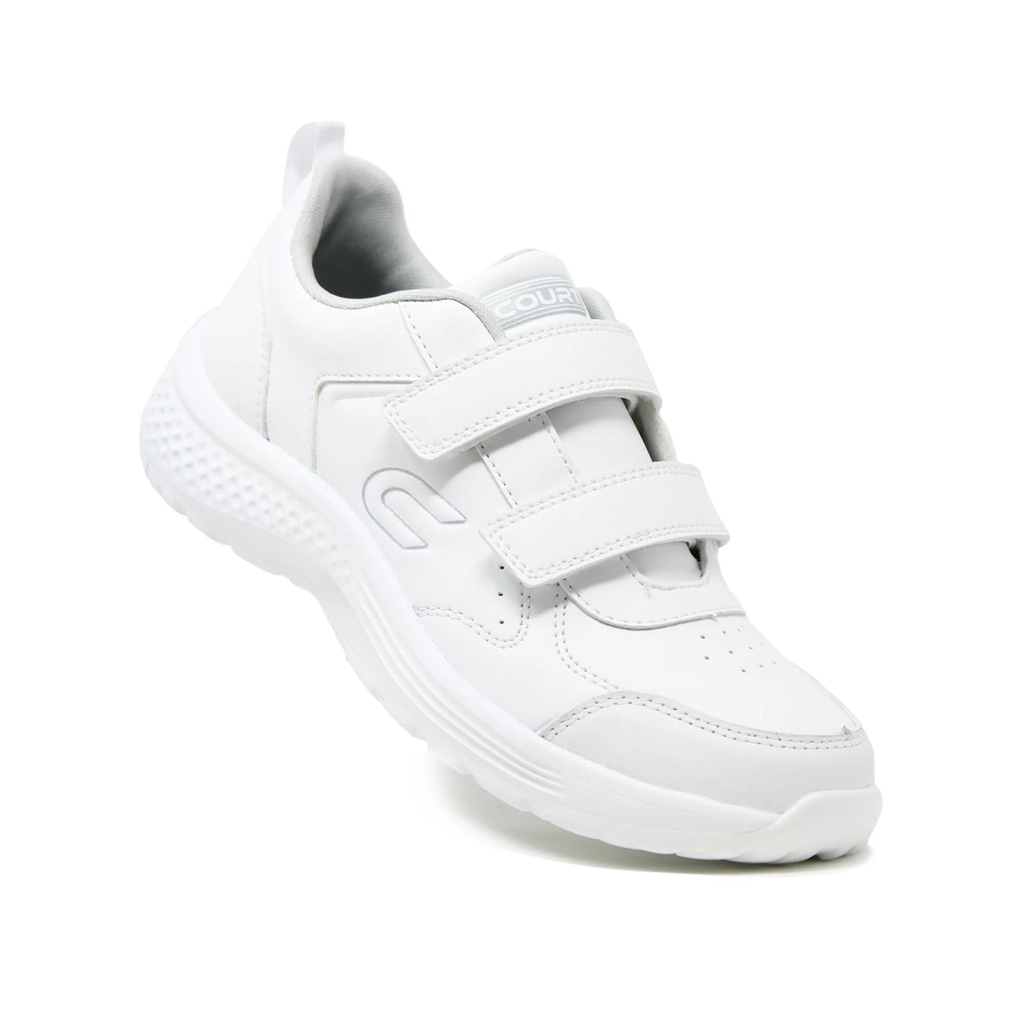 COURT  Tenis Escolar para niños con Piel, Durables, Cómodos con Velcro