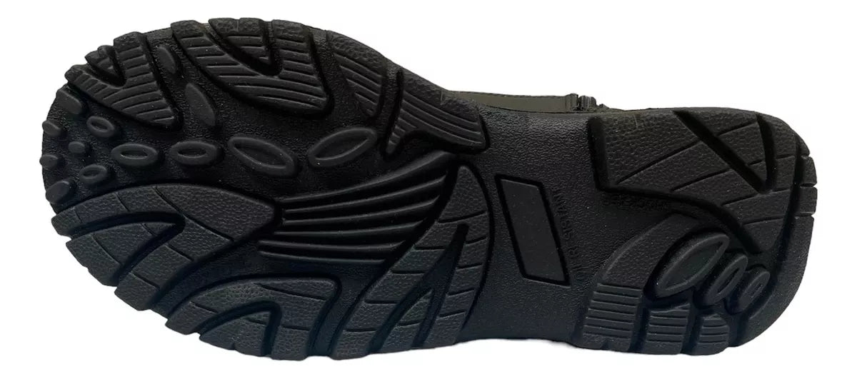 Botas Tácticas Negras 7523  – Piel y Gamuza, Cierre Lateral y Máxima Comodidad