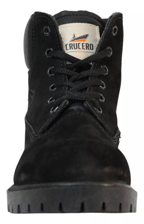 Botas Crucero Polo Negro– Piel Nobuck, Suela Antiderrapante y Máxima Resistencia