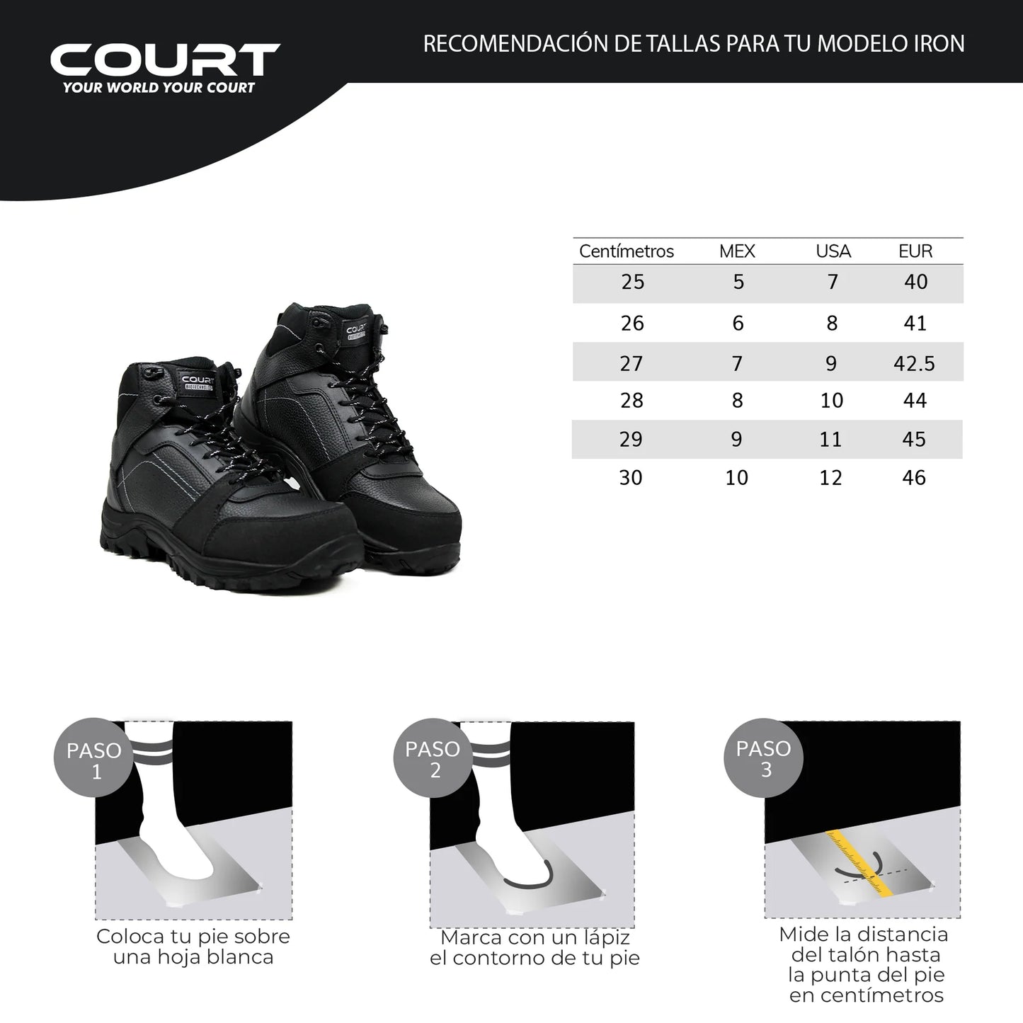 COURT IRON Calzado de Seguridad Industrial con Casco de Poliamida, dieléctricos, ligeros, certificados - Zapatos de seguridad