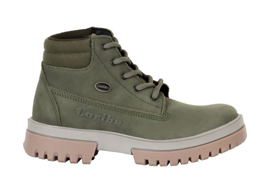 Caribu Bota Casual Combat 616 Verde Militar Dama - Bota para mujer