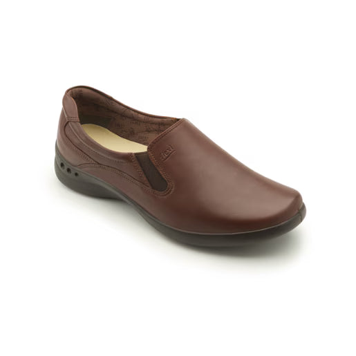 Zapato Casual Flexi para Mujer en Piel Color Moka con Elásticos y Plantilla Removible – Estilo 48301