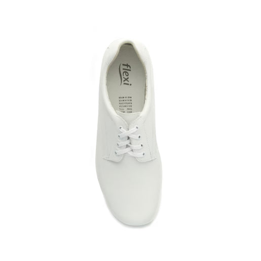 Zapato Clínico Flexi para Mujer en Piel Blanca con Plantilla Removible – Estilo 48304