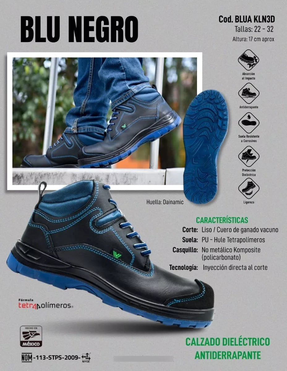 VAN VIEN Bota Intrepid Negro Calzado Industrial Hombre y Mujer