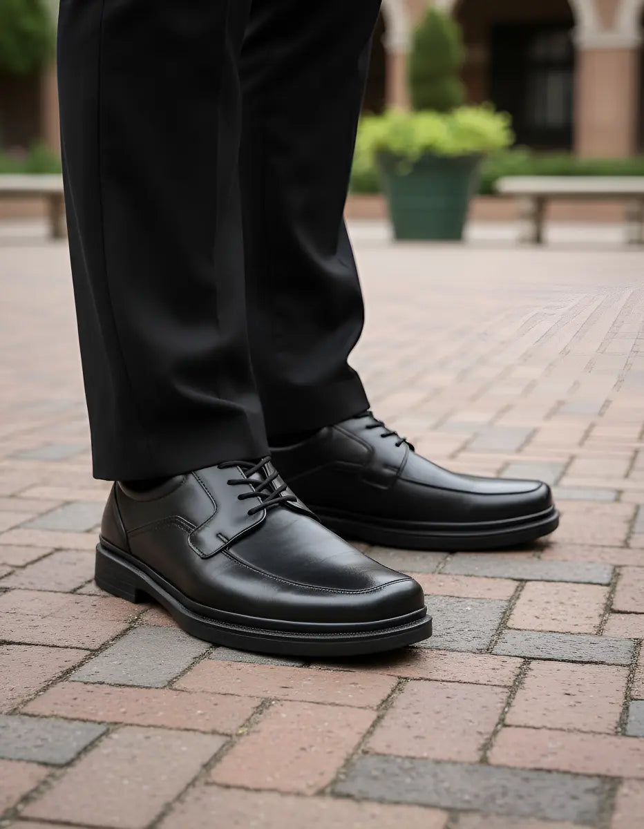 Zapatos de Vestir Hombre Elegantes en Piel Negra | Pazstor 112 Cómodo y Formal